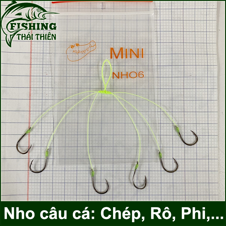 [HCM]Chùm nho 6 lưỡi Mini câu cá chép cá rô phi