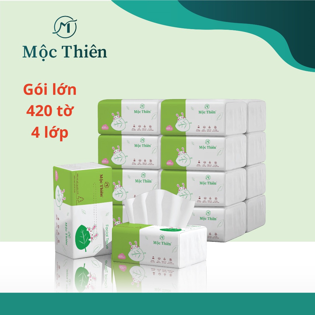 khăn giấy ăn giấy rút đa năng Mộc Thiên thùng khăn giấy 16 Gói lớn cao cấp