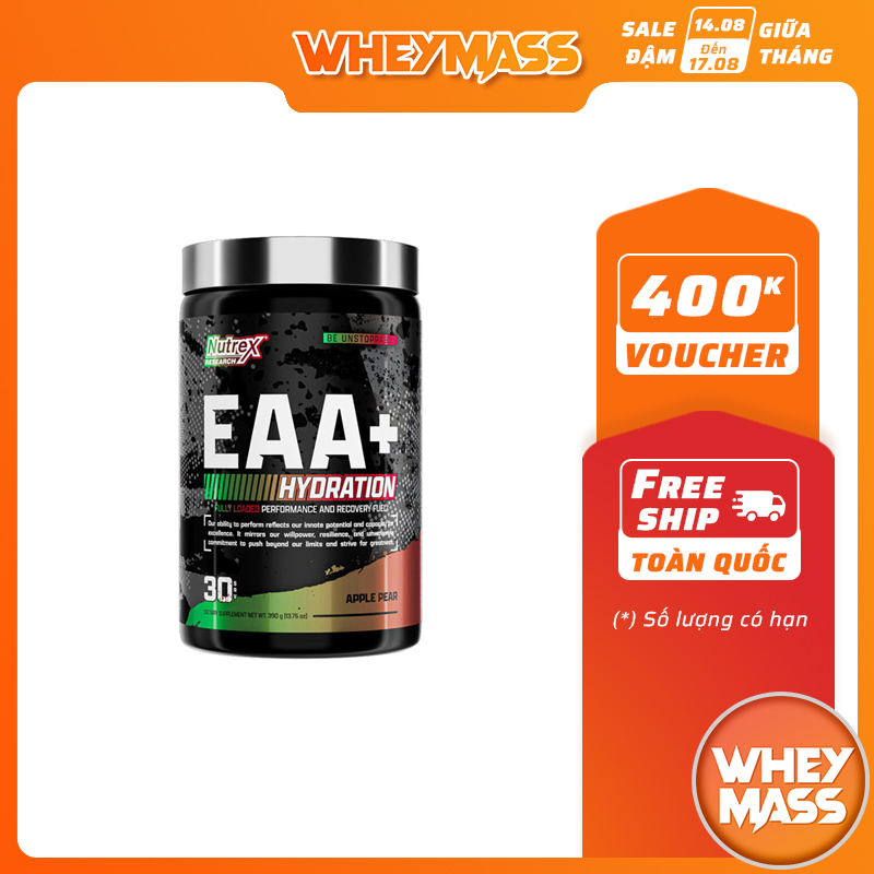 Tăng Sức Mạnh Phục Hồi Cơ Bắp Essential Amino Axit Nutrex EAA+ Hydration 30 Lần