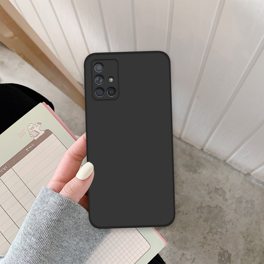 Ốp lưng Samsung Galaxy A31 / A51 / A71 viền vuông, cạnh vuông bảo vệ camera, ốp nhám trơn chống bám vân tay