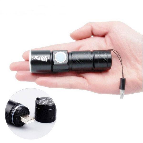 [HCM]Đèn pin led mini zoom cổng sạc USB siêu sáng