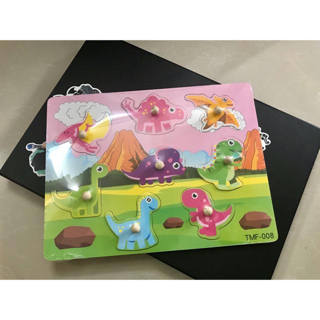 Bảng gỗ ghép hình học tập cho bé ( có núm gỗ , hình chữ cái, số đếm, phương tiện, động vật,...)