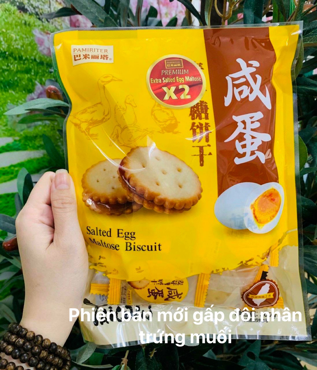 [HCM]Bánh Quy Trứng Muối Đài Loan Gói 500g Phiên Bản Mới Gấp Đôi Nhân Trứng Muối date T1/25