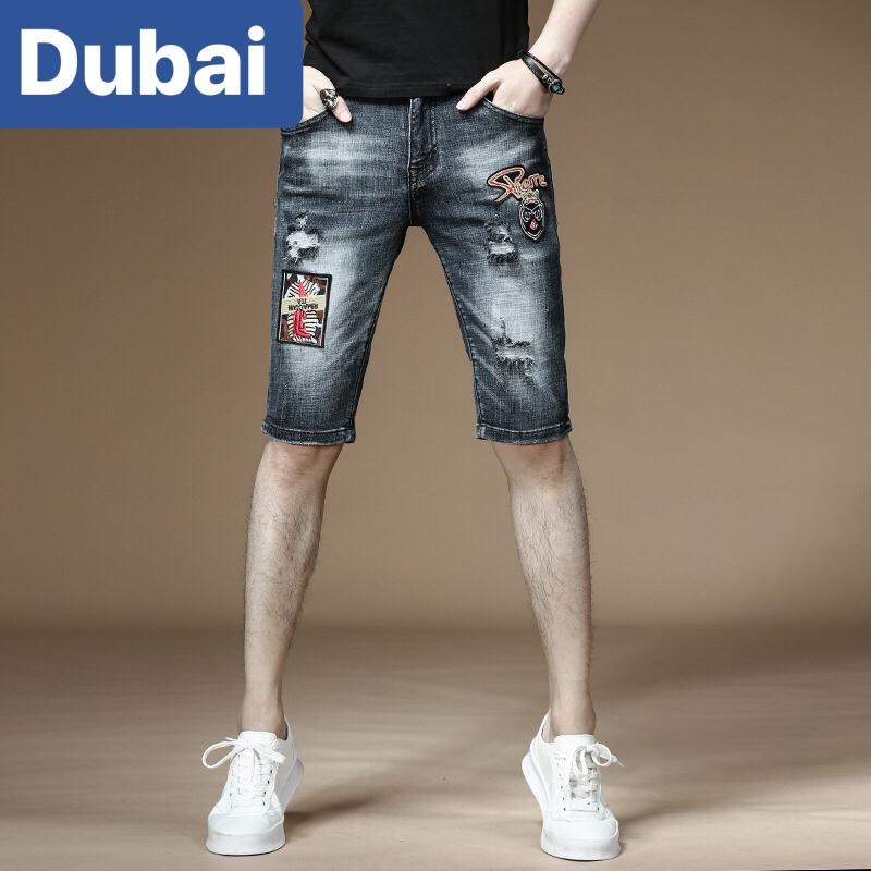 QUẦN SỌT SHORT LỬNG JEAN NAM CHẤT BÒ ĐEN THÊU HÀN QUỐC TREND SEOUL BD-0918 CAO CẤP - DUBAI FASHION