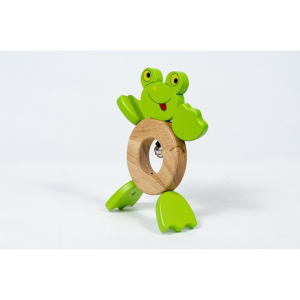 Lắc con ếch đồ chơi gỗ cho trẻ sơ sinh