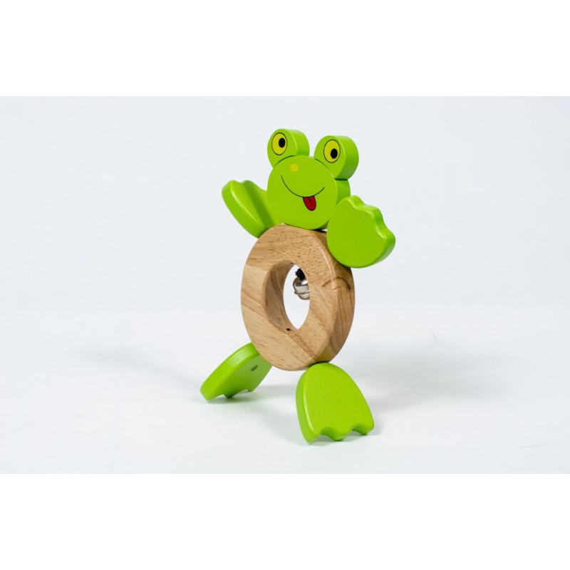 Lắc con ếch đồ chơi gỗ cho trẻ sơ sinh