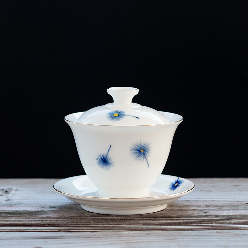 Chén Khải sứ trắng Bạch Định thấu quang 180 ml