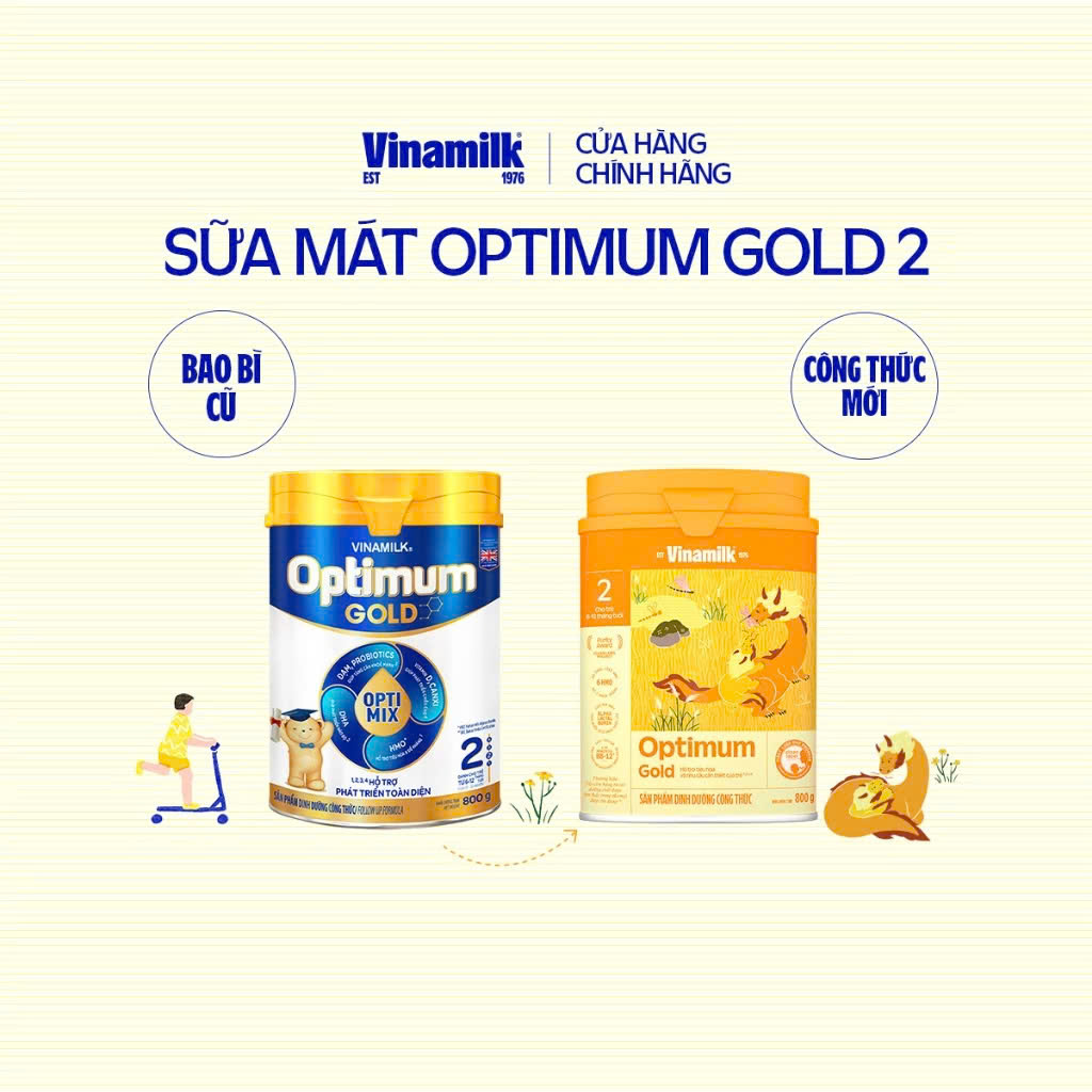 (Có Tích Điểm) SỮA BỘT VINAMILK OPTIMUM GOLD 2 800G.