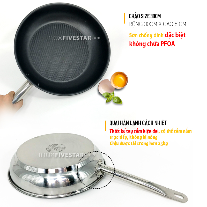 Chảo fivestar 3 lớp chống dính 30cm