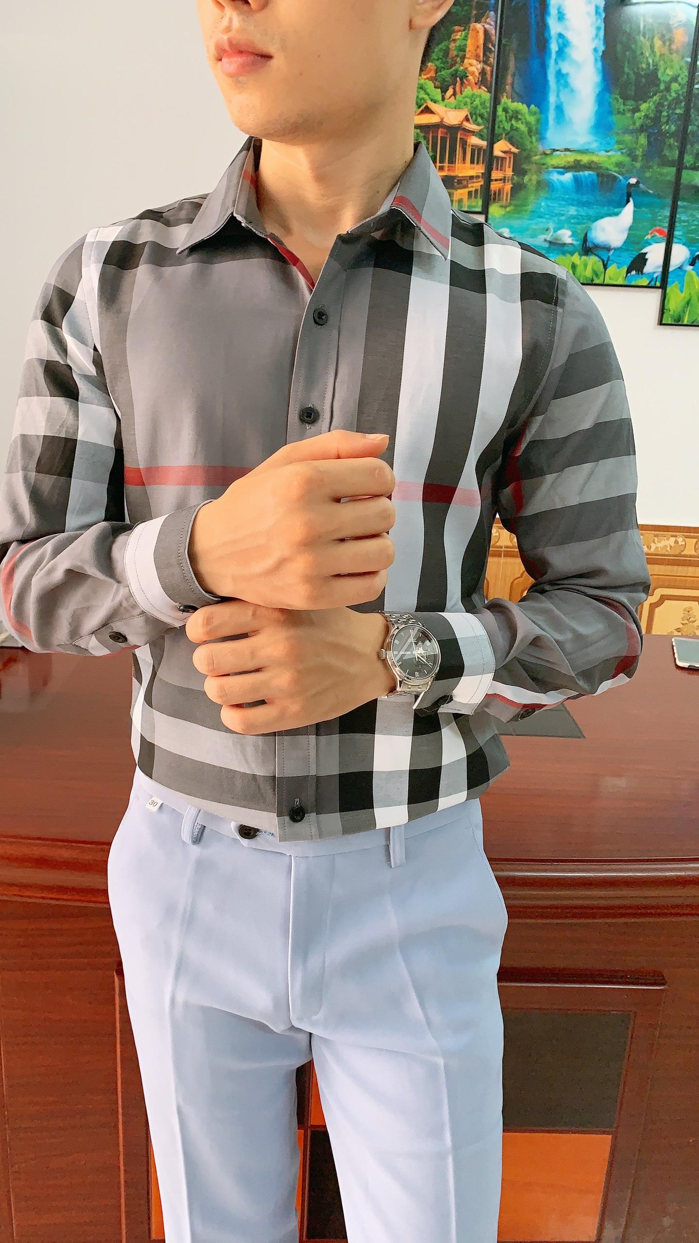 Áo Sơ Mi Nam Kẻ Dài tay BBR cao cấp