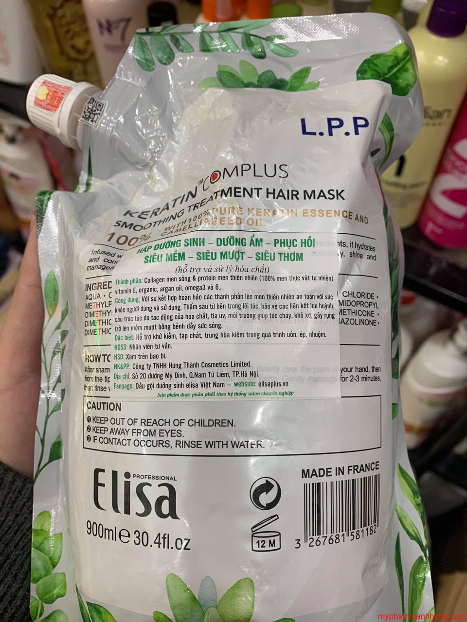 Kem Ủ - Hấp Tóc Elisa plus LPP Keratin Complex Phục Hồi Mền Mượt 900ml