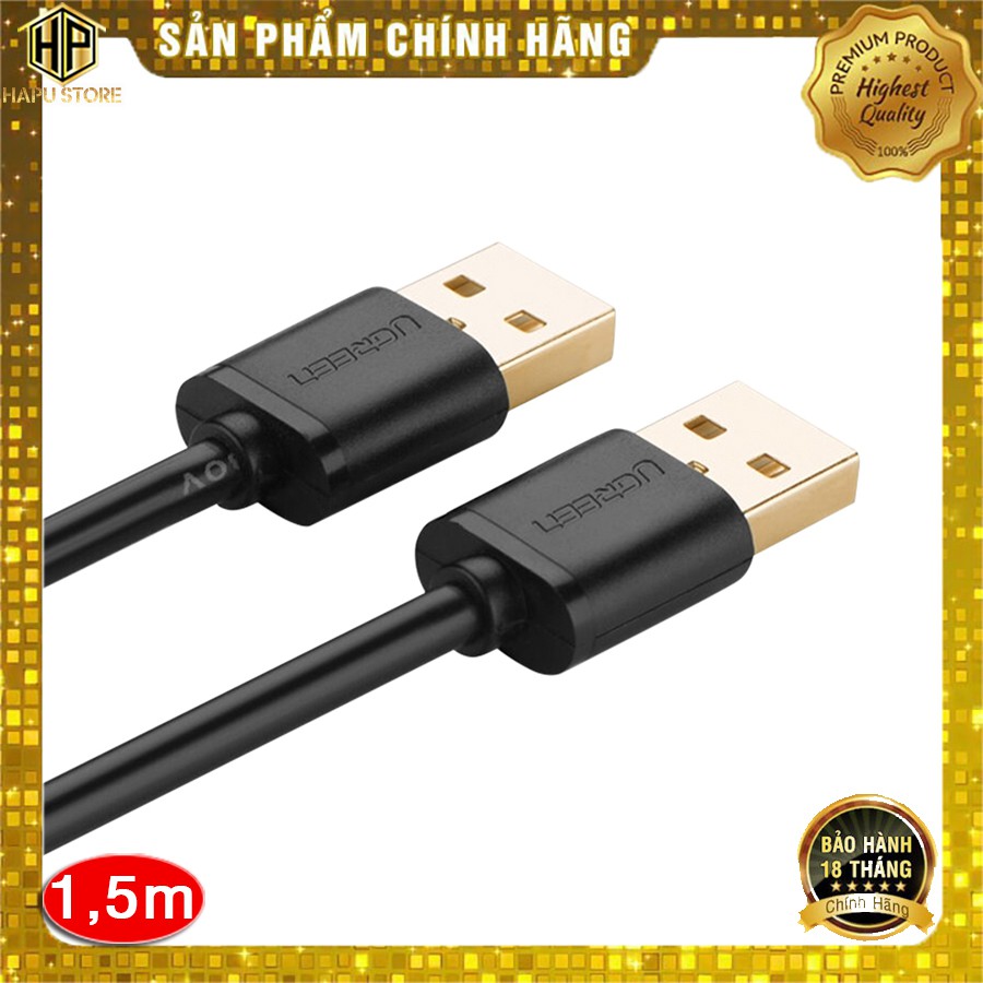 Dây USB 2 đầu đực Ugreen 10310 dài 1.5m - Cáp USB 2.0 chính hãng - Hapustore