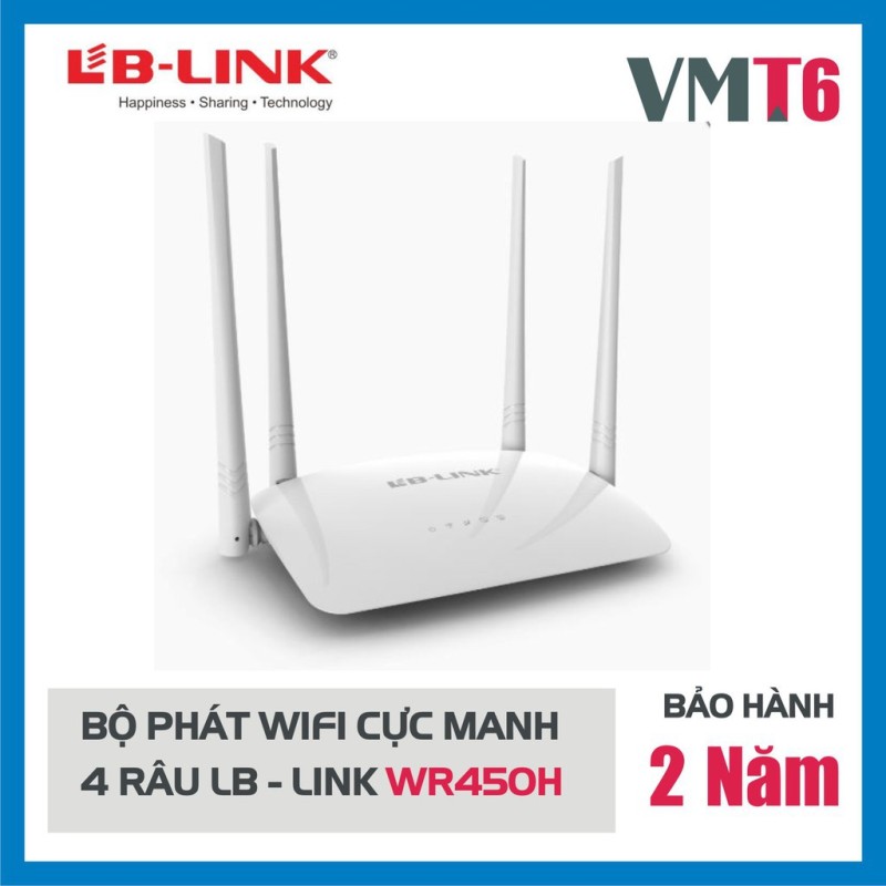 [ GIÁ HỦY DIỆT] Bộ phát sóng wifi 4 râu LB LINK - WR450H - Hàng chính hãng bảo hành 24 tháng !
