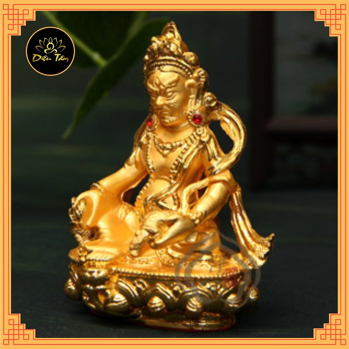 Statue yellow fidget dzambhala
