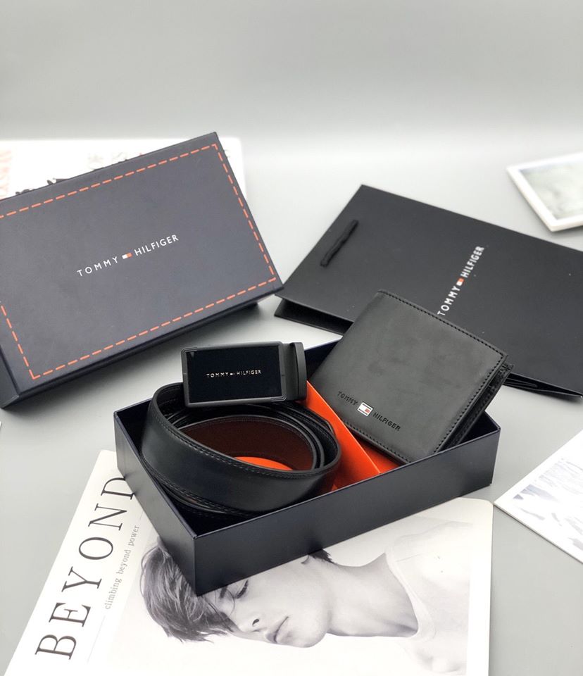 [HCM]Thắt lưng SET VÍ kèm THẮT LƯNG NAM TOMMY Mua 1 Được 2