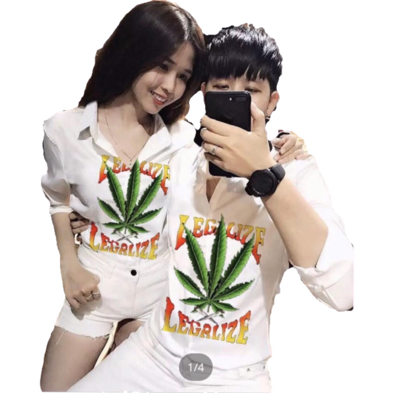 [HCM]ÁO SƠ MI CẶP NAM NỮ IN HỌA TIẾT LỤA KATE MẪU MỚI (CAWPJ00002)