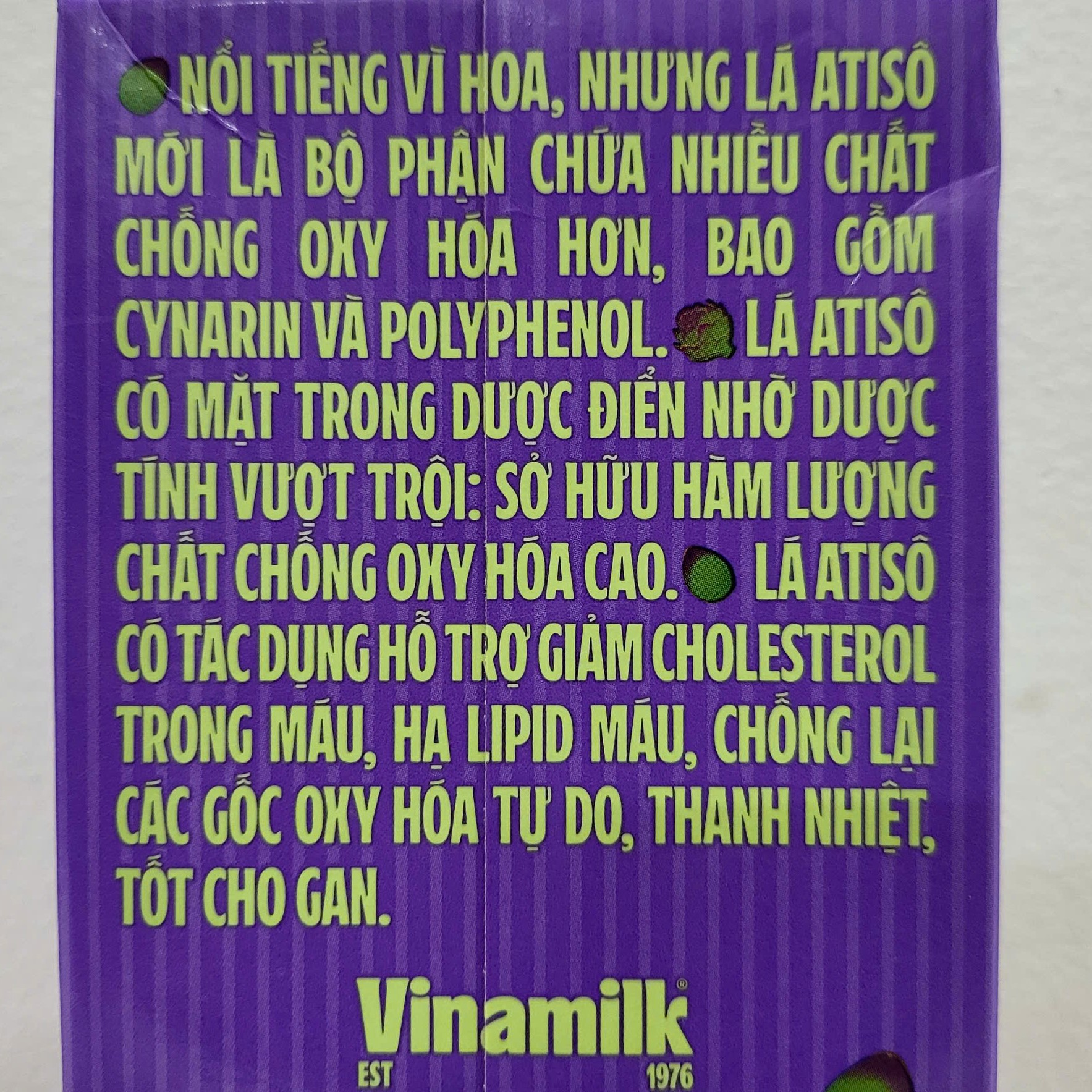 [Hộp 1 Lít – ÍT ĐƯỜNG] TRÀ ATISÔ VFRESH [VN] VINAMILK (Less Sugar) Artichoke Drink (halal)