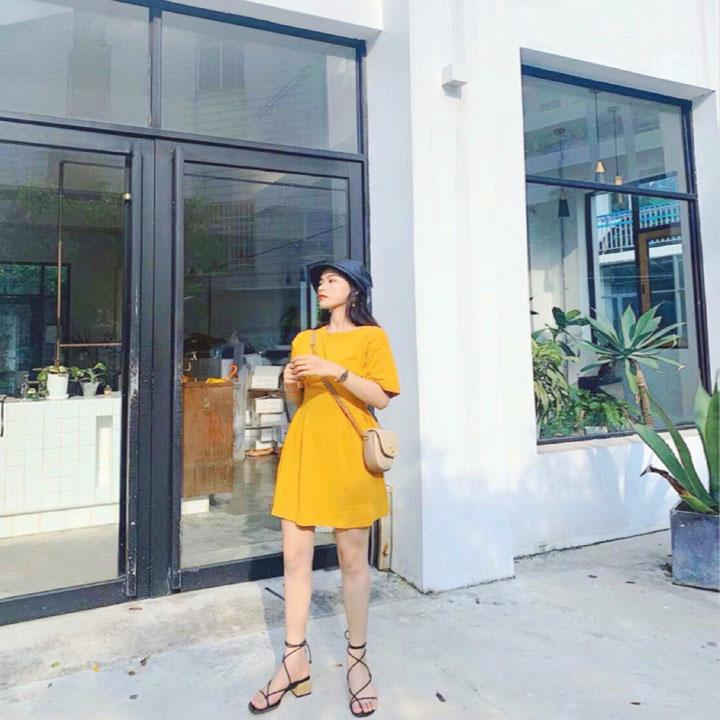 Váy Xoè Hở Lưng Chất Cotton Mềm Mịn