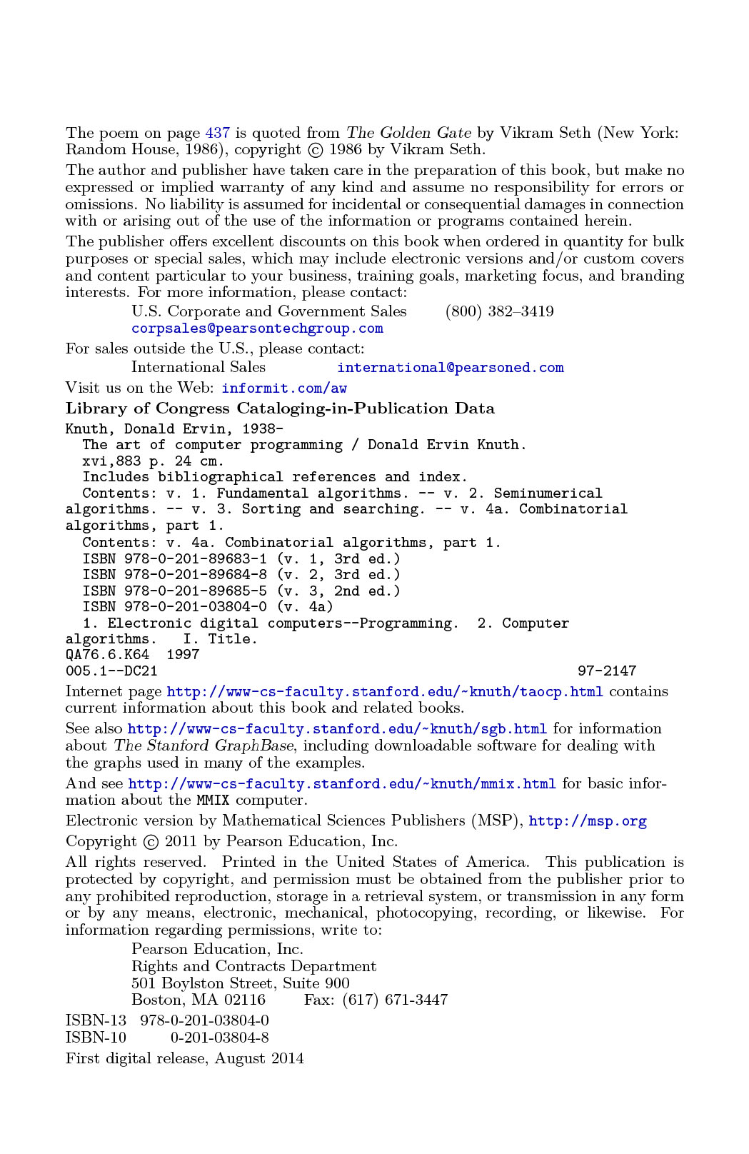 The Art of Computer Programming Volume 4 Part 1- Part 2