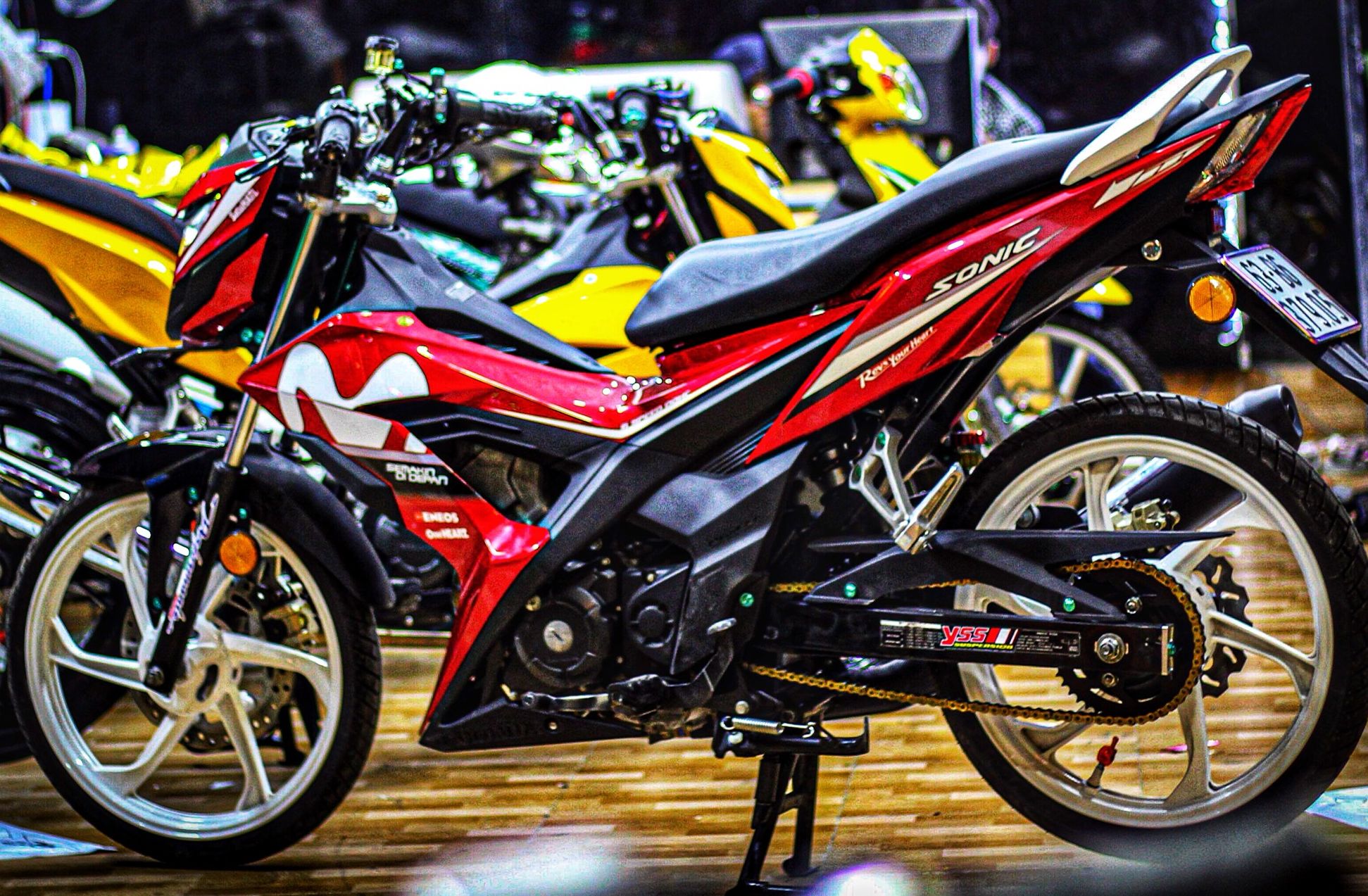 Tem Movistar Sonic 150 Movistar Dán Xe Đỏ