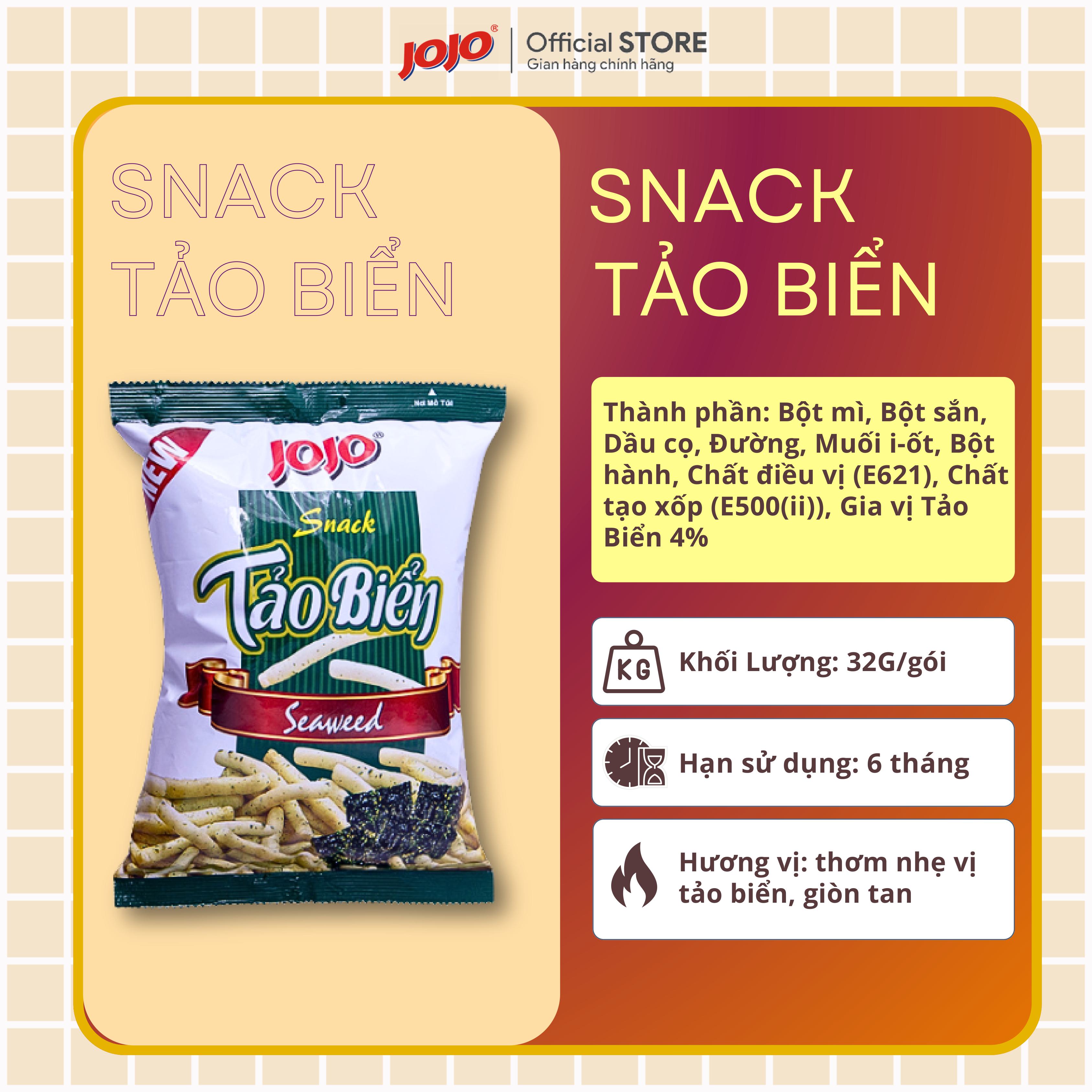 Snack JOJO Vị Rau Củ Quả Loại 32G (Tặng Đậu 30G)