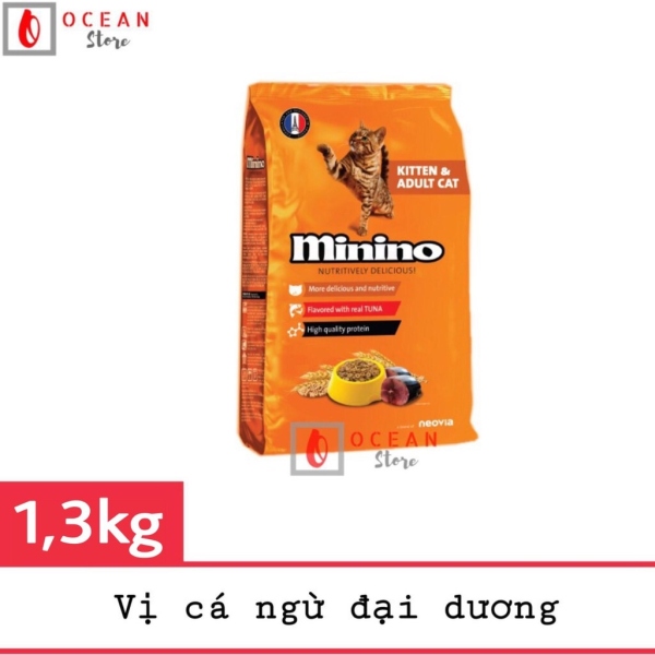 ❀ Thức ăn hạt vị cá ngừ đại dương cho mèo - Thức ăn Minino (Túi 1.3kg)