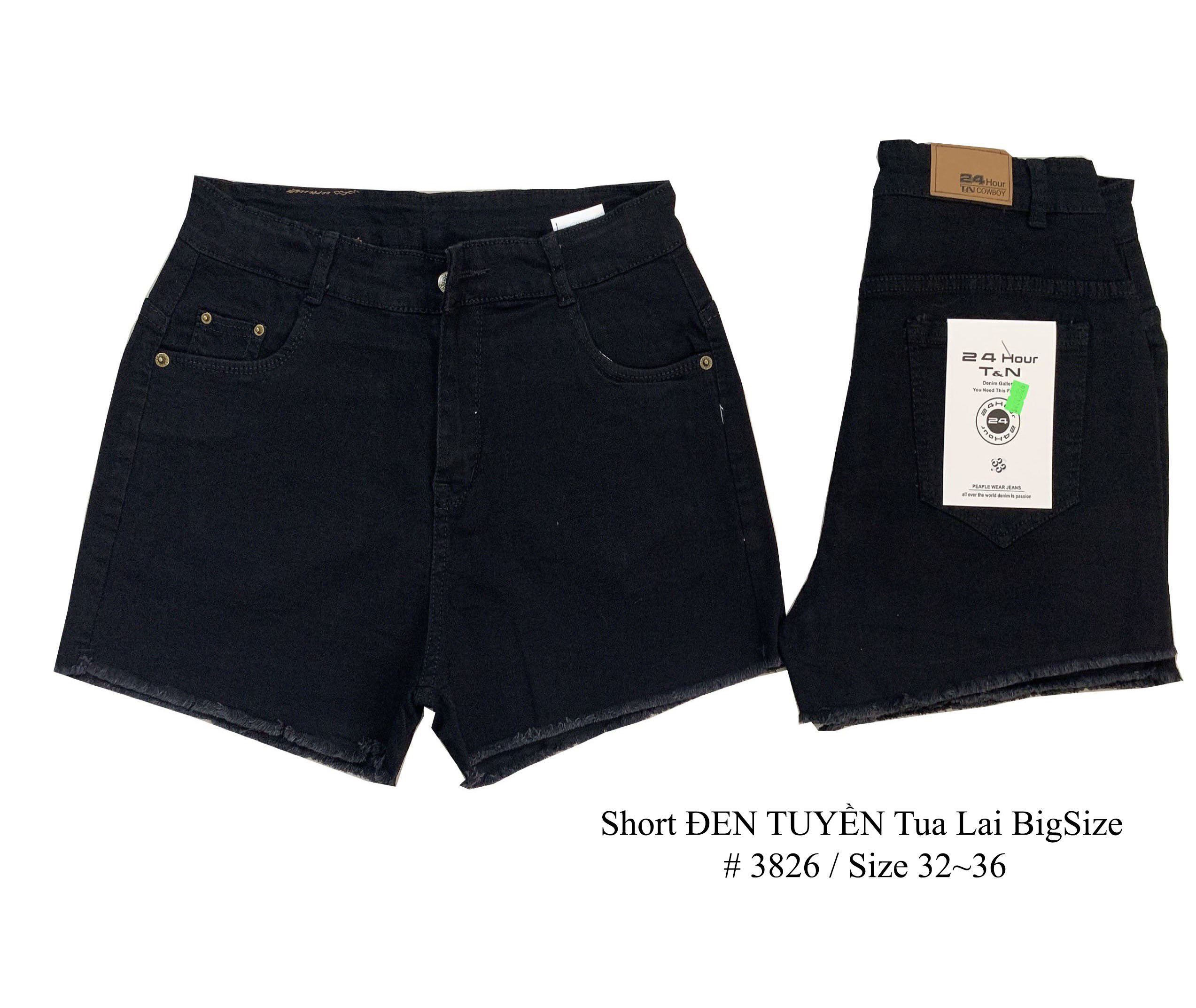 Quần short jean nữ lưng cao , co giãn