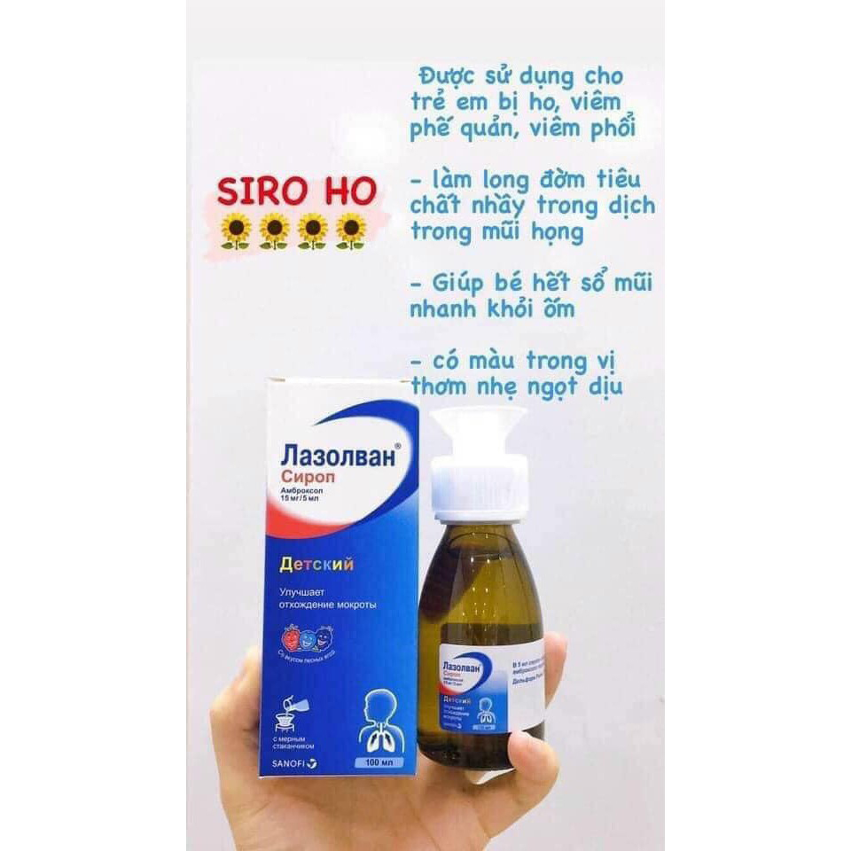 Siro ho long đờm Lazolvan 100ml của Nga