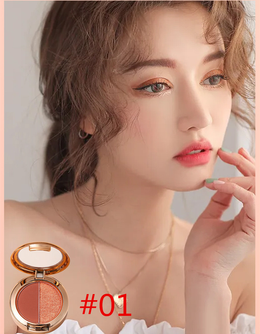 Phấn Mắt 2 Colors Shimmer Glitter Eye Shadow Pumpkin Matte Glitter Earth Eyeshadow Palette Bảng Phấn Mắt