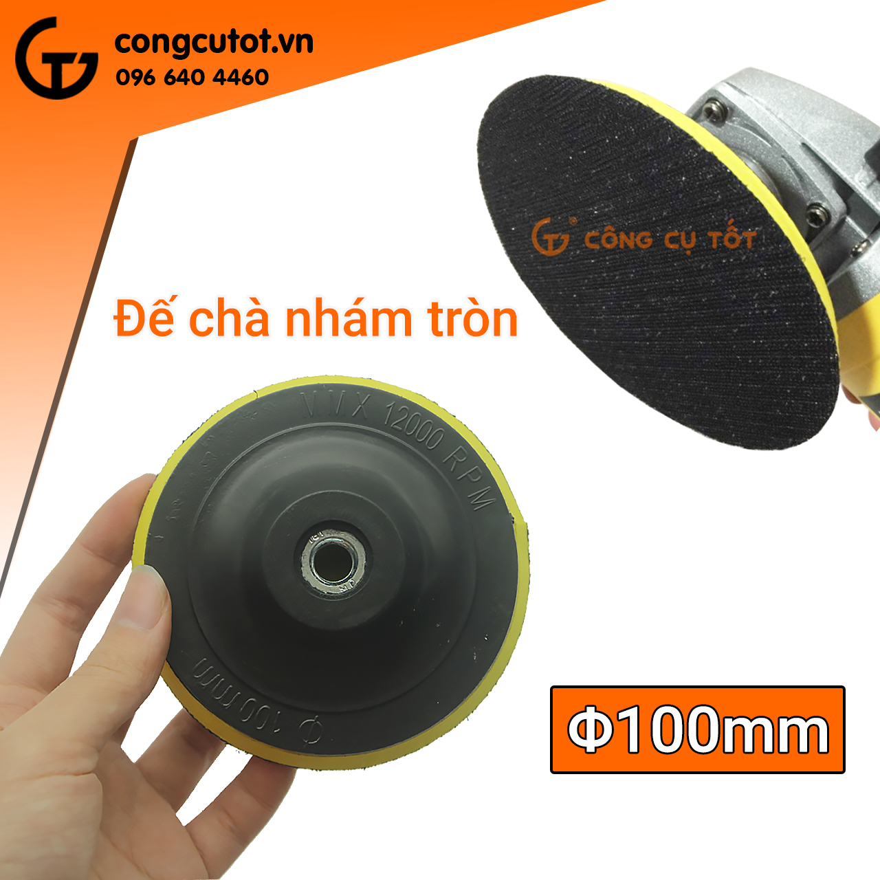 10 cái đế chà nhám tròn size tùy chọn