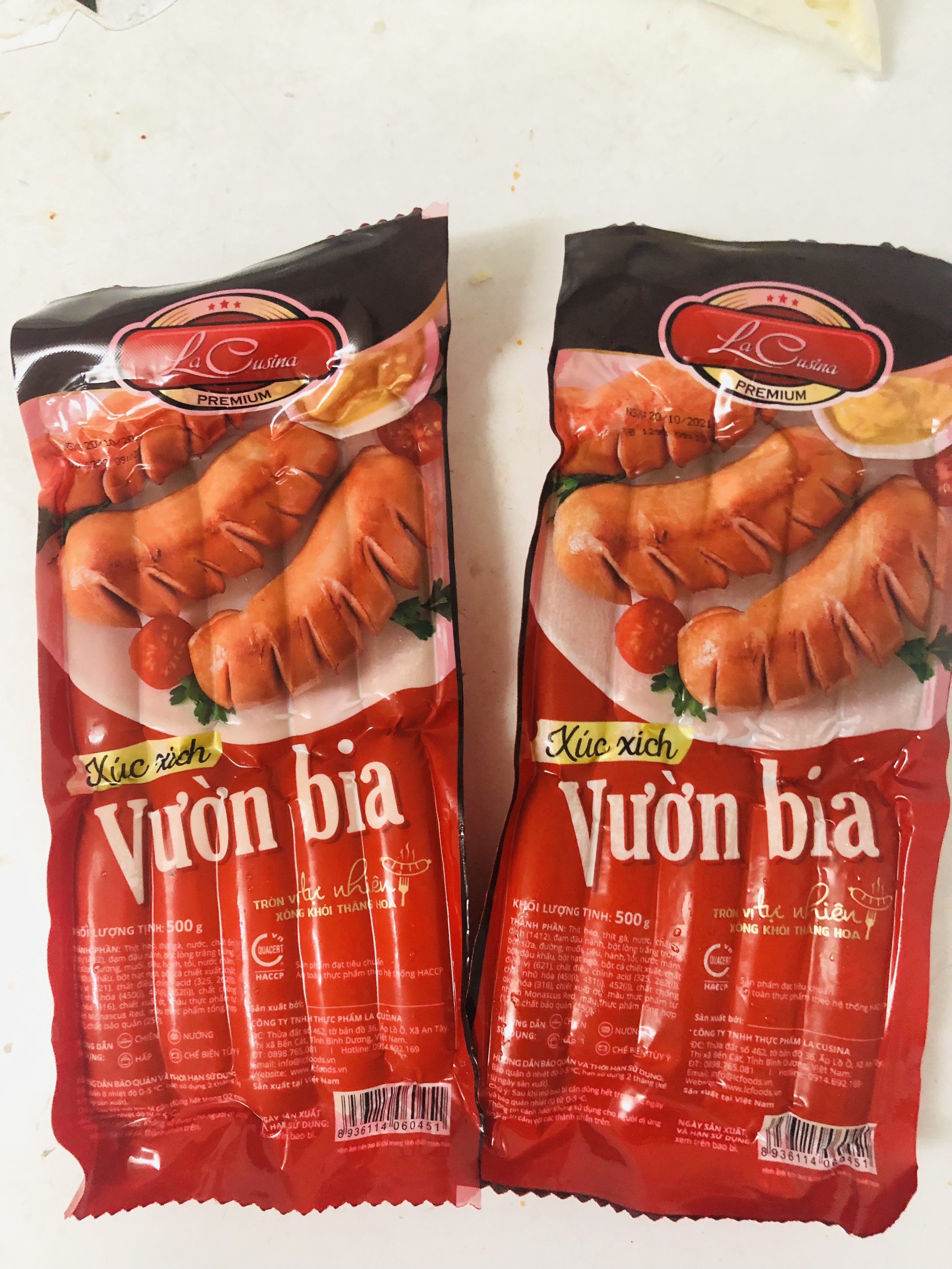 1kg xúc xích VB cao cấp Lacusina (2 gói)