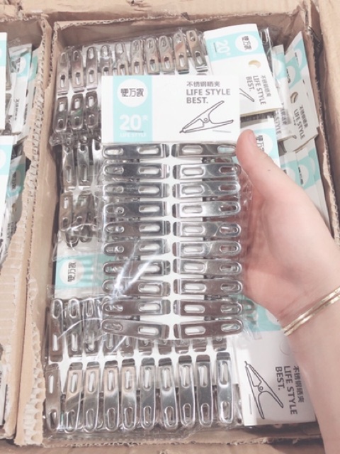 SET 16 KẸP QUẦN ÁO INOX CAO CẤP