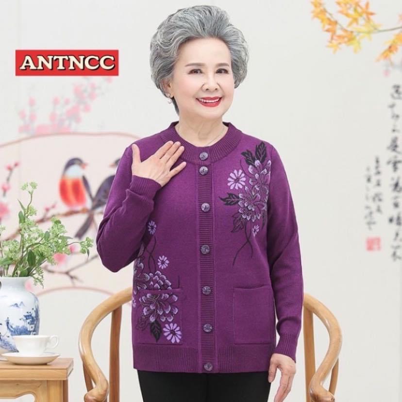 Áo khoác len thu đông cho bà già