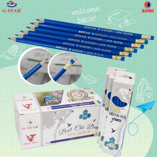 Hộp 12 cây bút chì dẻo h2b g-star bbb - k pen