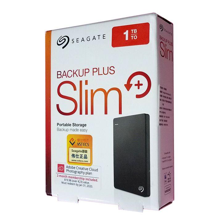 [Best Seller] Ổ Cứng Di Động HDD Seagate Backup Plus slim USB 3.0 1 TB Đen