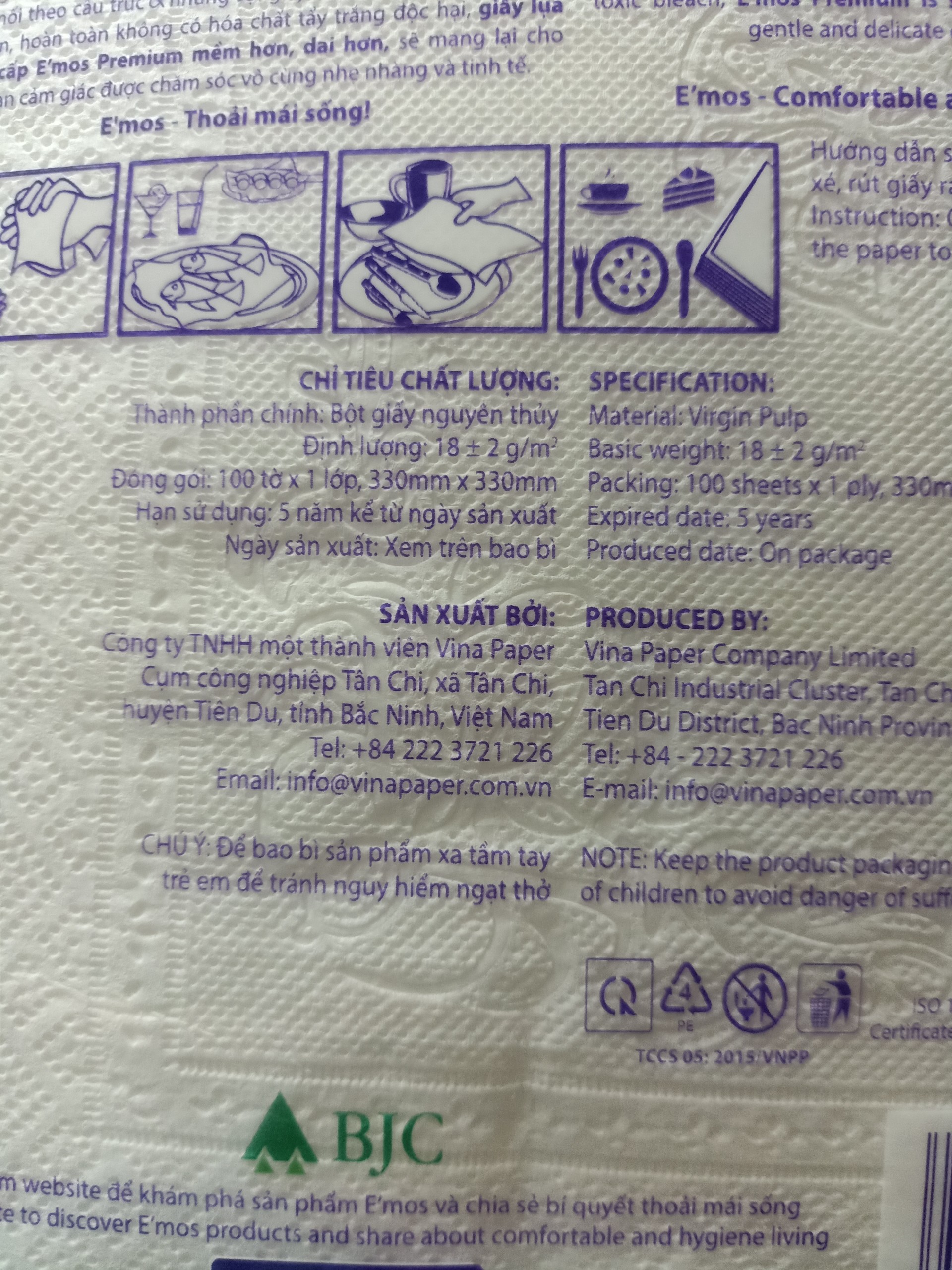 khăn giấy Emos 100 tờ combo 10 bịch