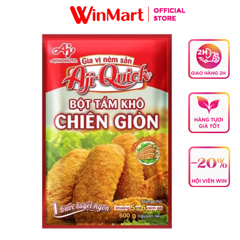 - Bột tẩm khô chiên giòn Aji-Quick Ajinomoto gói 42g