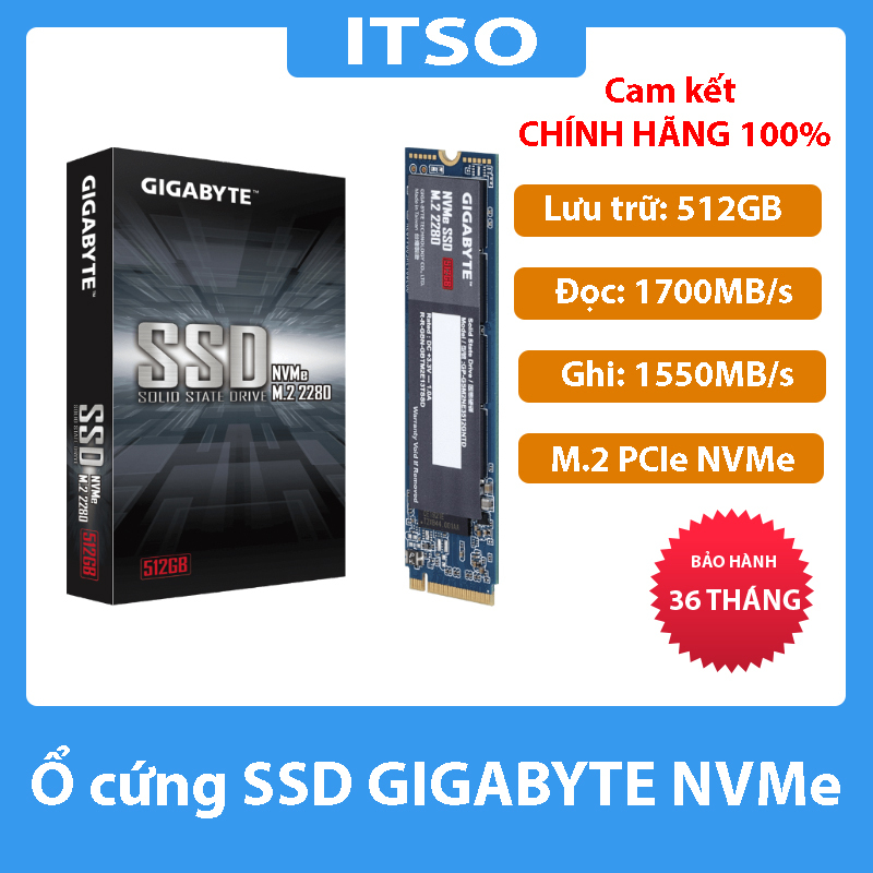 Bảng giá Ổ cứng SSD Gigabyte 512GB M.2 NVme PCIe Gen3x4 chính hãng Phong Vũ