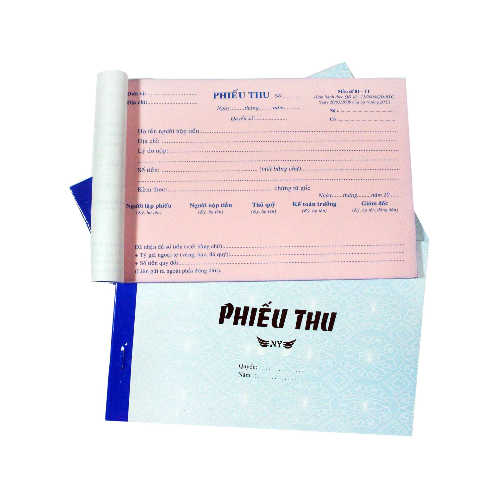 Phiếu Thu 2 liên 50 bộ 13x19cm