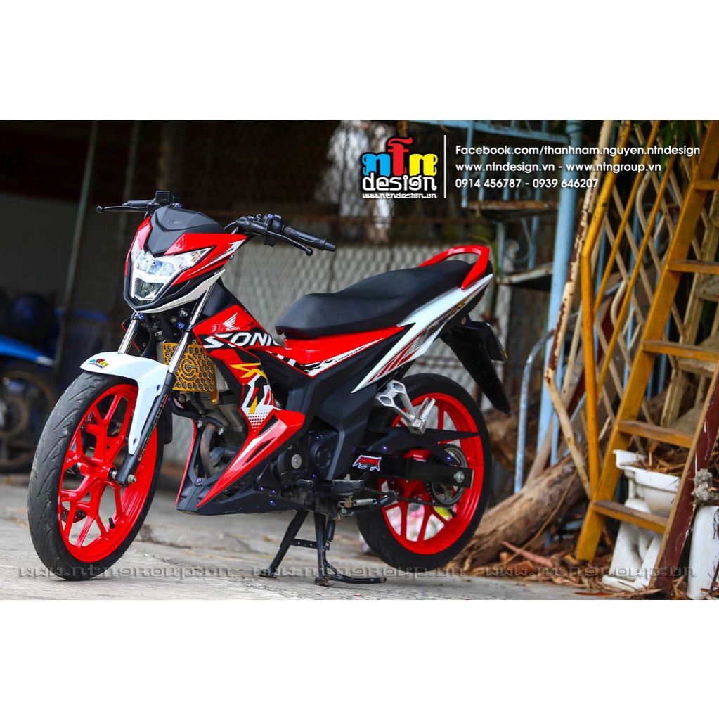 Tem Rời Dán Xe Sonic Mẫu Zin Trắng Đỏ