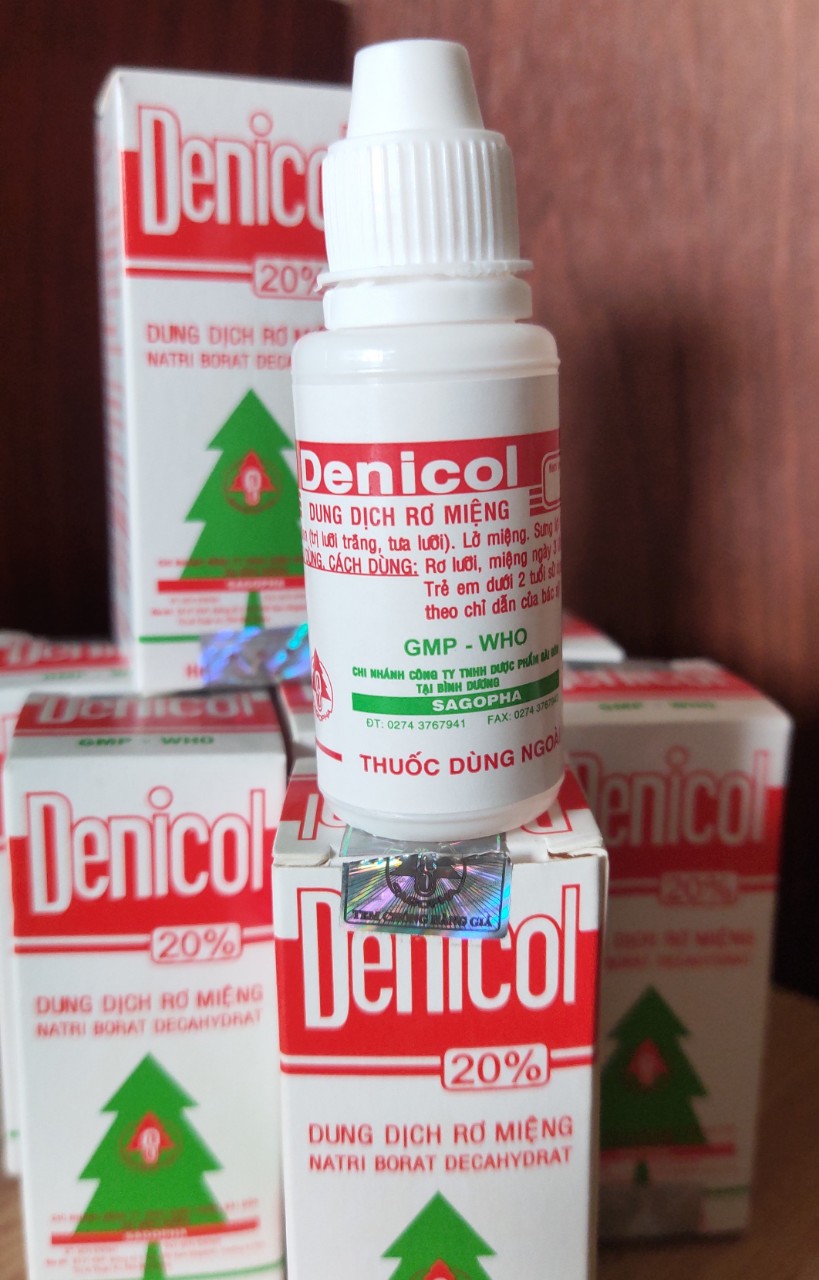 Dung dịch rơ miệng Denicol 20% Natriborat decahydrat