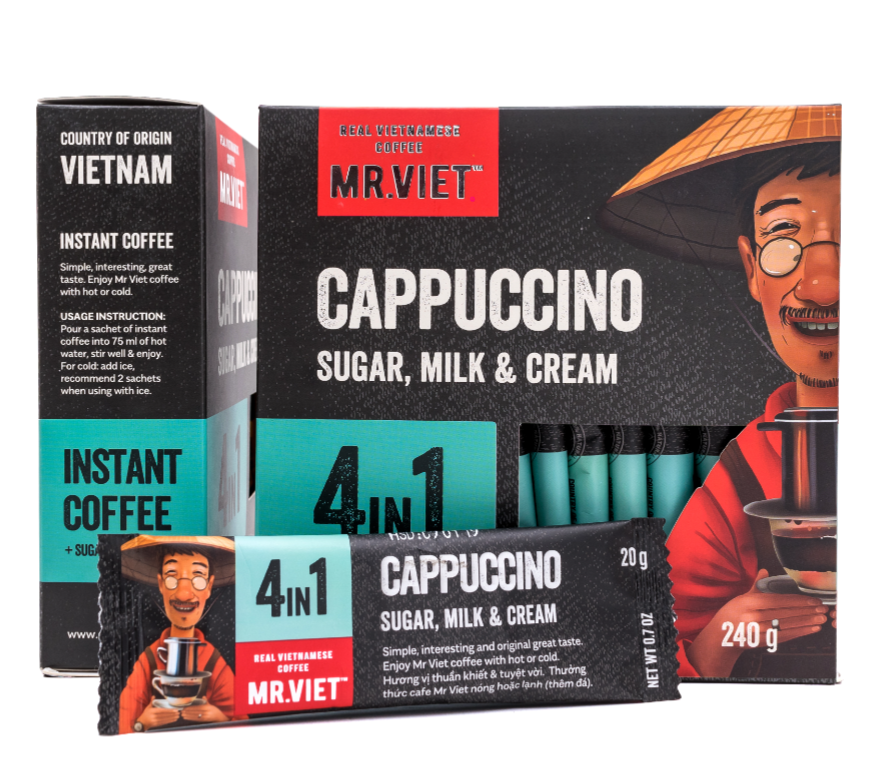 Combo 6 hộp cà phê hòa tan Cappucino 4in1 ( Combo 6 boxes instant coffee Cappucino 4in1 )