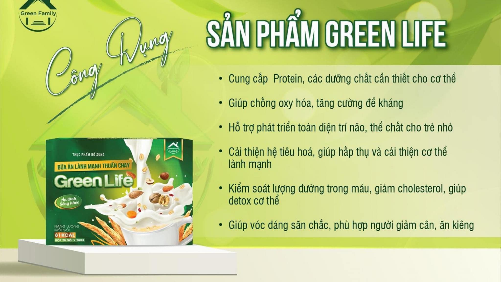 Bữa ăn dinh dưỡng Green Life Thuần Chay. ( xả kho)