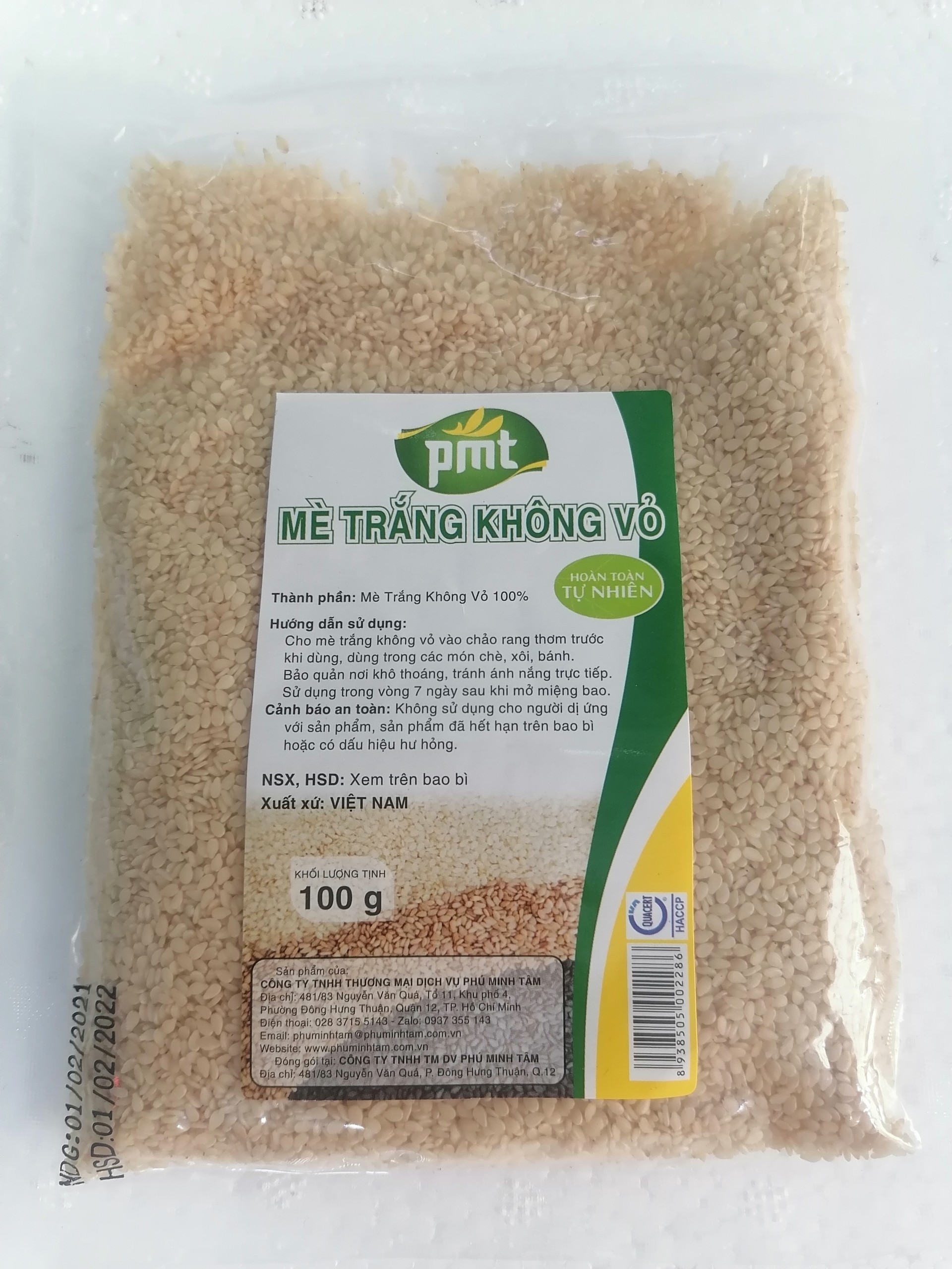Mè trắng không vỏ pmt white sesame