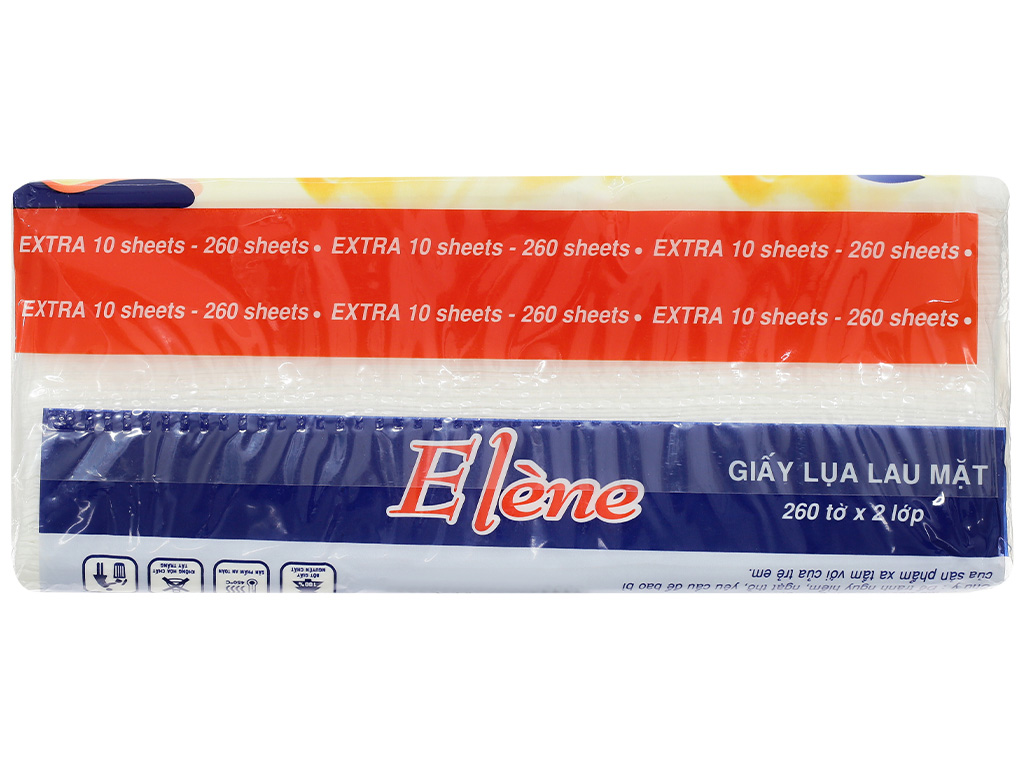 Khăn Giấy lụa lau mặt Giấy rút Elène 2 lớp 260 tờ