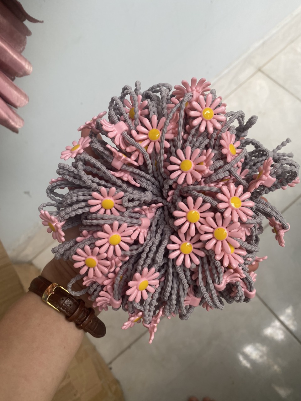 Sỉ 100 Dây Cột Tóc Hoa Cúc Phong Cách Hàn Quốc Siêu Dễ Thương