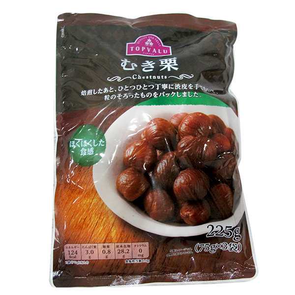 Hạt dẻ hấp Topvalu Nhật 225gr - Date T5/2023