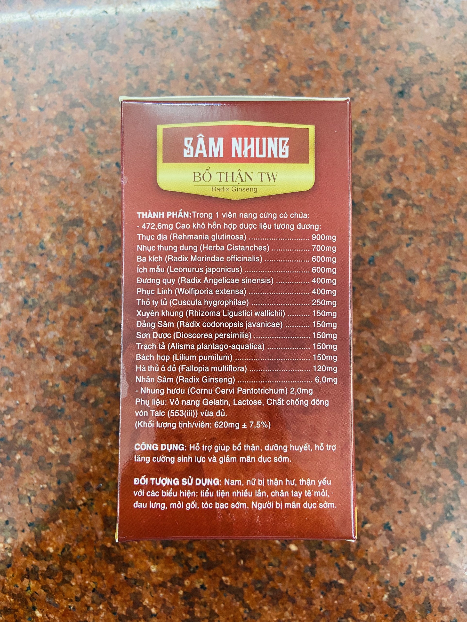 [Nhập RS0822 giảm 30k cho đơn 99k]Sâm Nhung Bổ Thân TW3 Hộp 60 viên