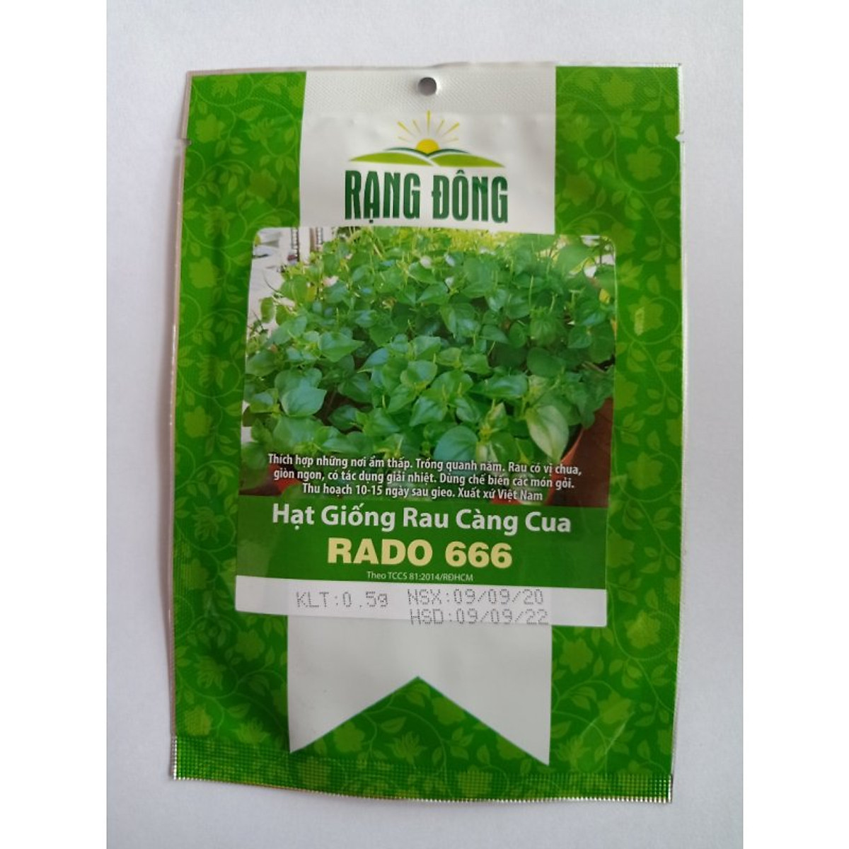 Hạt giống rau càng cua rd 666 rạng đông gói 0.5gram