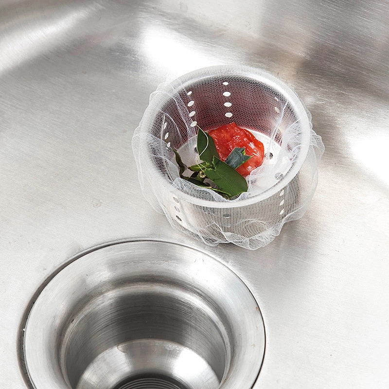 100pcs Disposable Sink Strainer Filter Bag Clogging Insulation Kitchen Drain Residue Collector Net